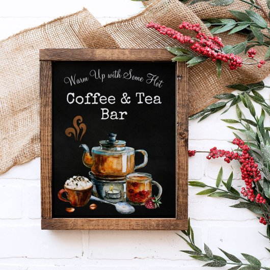 Schild für Heißes Kaffee- und Teebar