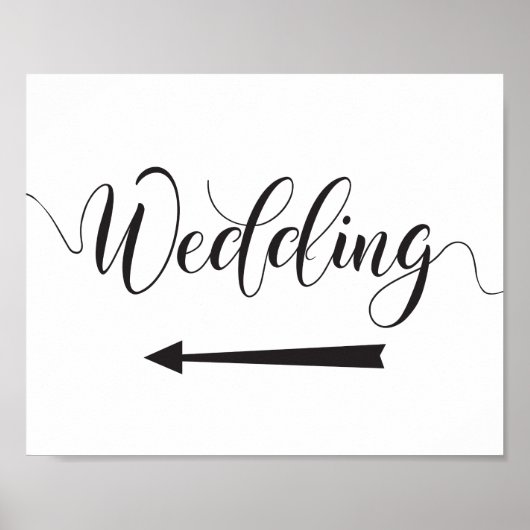 Schild für Hochzeiten - Links Pfeil (Vorne)