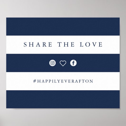 Schild für Hochzeitsszenarien von Navy & White Str (Vorne)