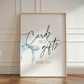 Schild für Karten und Geschenke mit staubblauer Sc