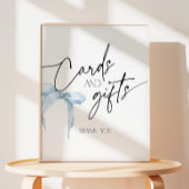 Schild für Karten und Geschenke mit staubblauer Sc