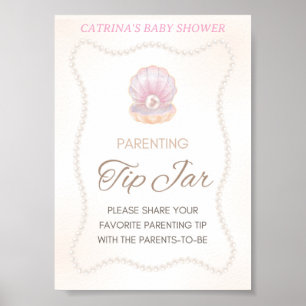 Schild für Pearl-Baby-Party-Spiel