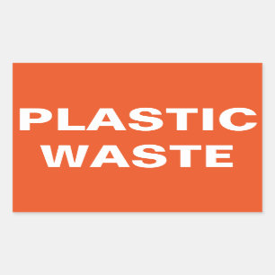 Schild für Plastikmüll Rechteckiger Aufkleber