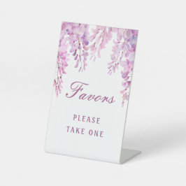Schild für rosa Wisteria-Geschenke