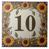 Schild für rustikale Sonnenblumen mit eigener Haus Fliese (Vorderseite)