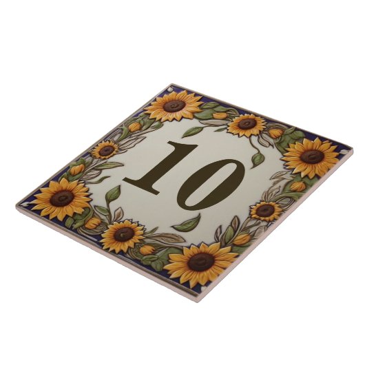 Schild für rustikale Sonnenblumen mit eigener Haus Fliese (Seite)