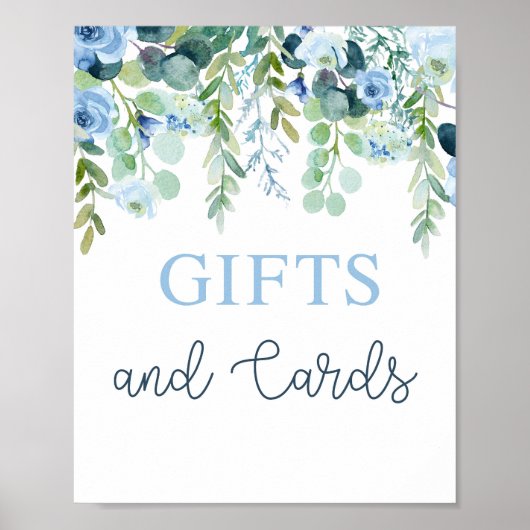 Schild "Geschenke und Karten Baby Shower Boy" (Vorne)