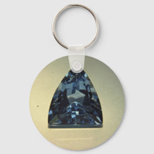 Schild geschnittener blauer Topaz Schlüsselanhänger