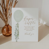 Schild Green Balloon Baby Dusche Windeln Raffle Sc