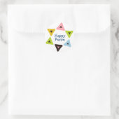 "Schild Hamantaschen" Happy Purim Sticker (Tasche)
