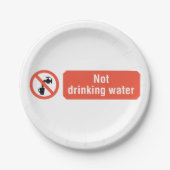 Schild 'Kein Trinkwasser' Pappteller (Vorderseite)