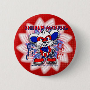 SCHILD-MAUS glücklich am 4. Juli. 2015 (Rot-) Button
