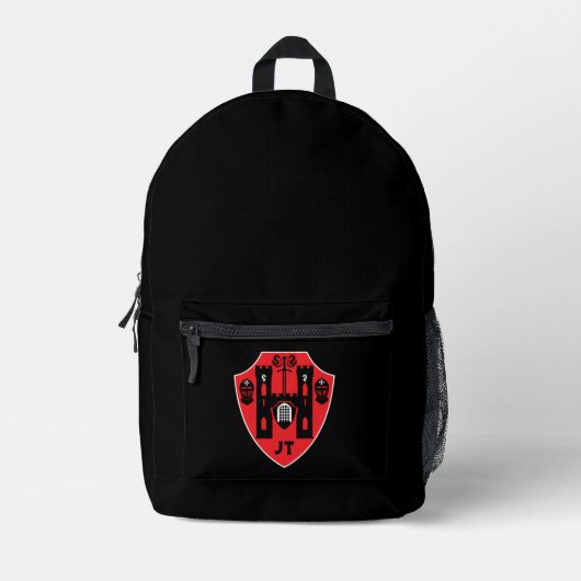Schild mit anpassbaren Rittern Bedruckter Rucksack (Vorderseite)