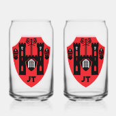 Schild mit anpassbaren Rittern Dosenglas (Rückseite)