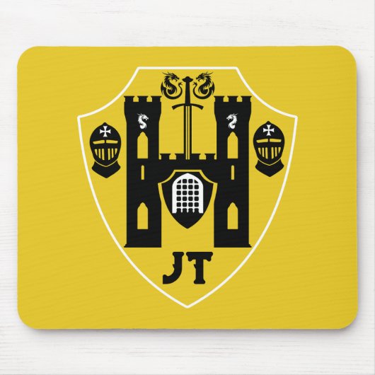 Schild mit anpassbaren Rittern Mousepad (Vorne)