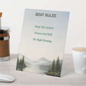 Schild mit Bootsregeln für Lake House Airbnb (In SItu)