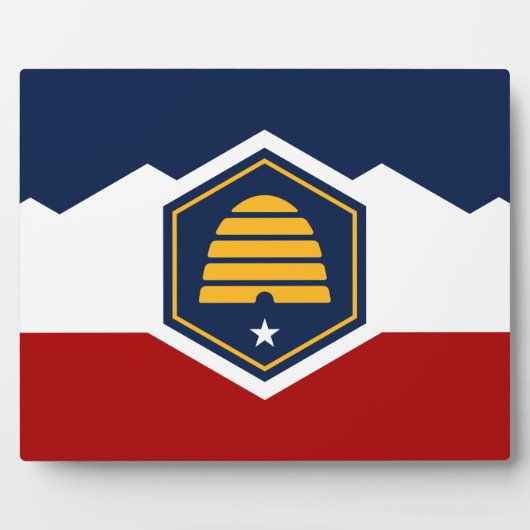 Schild mit der Flagge des US-Bundesstaates Utah Fotoplatte (Vorderseite)