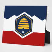Schild mit der Flagge des US-Bundesstaates Utah Fotoplatte (Seite)