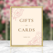 Schild mit Geschenken und Karten der "Peony Line" 