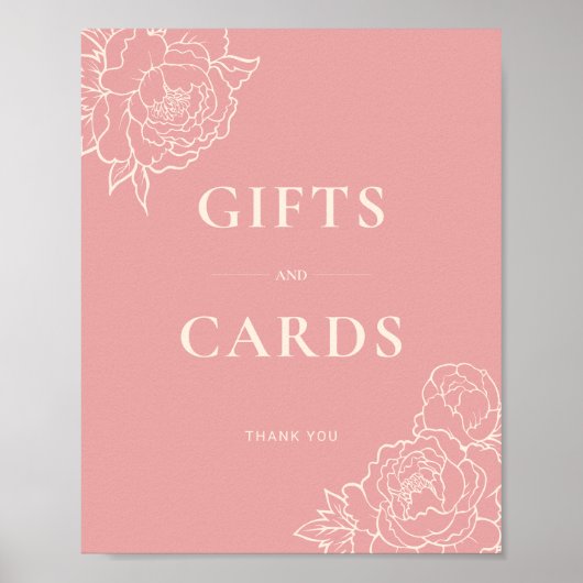 Schild mit Geschenken und Karten der "Peony Line"  (Vorne)