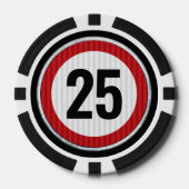 Schild mit Geschwindigkeitsbegrenzung zum 25. Gebu Pokerchips (Vorderseite)