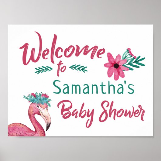 Schild mit getickter Pink-Babydusche (Vorne)