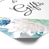 Schild mit grünen blauen blauen Blumenkarten und G (Ecke)