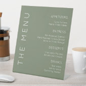 Schild mit grüner Speisekarte, moderne Menüsignier (In Situ)