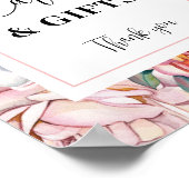 Schild mit rosa Blumen für Babyparty-Karten und -G (Ecke)