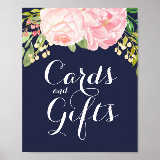 Schild mit rosa Peonies Cards and Gifts (8x10)