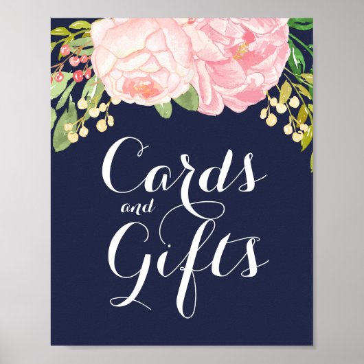 Schild mit rosa Peonies Cards and Gifts (8x10) (Vorne)