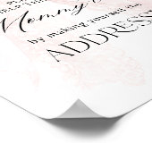 Schild mit rosa Schleife Mädchen Moderne Babyparty (Ecke)