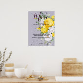 Schild mit rustikalen Lichtern Gelbes Blumenmenü (Küche)