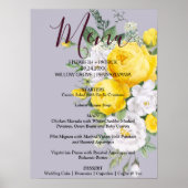 Schild mit rustikalen Lichtern Gelbes Blumenmenü (Vorne)