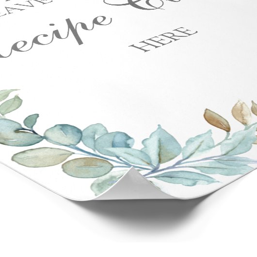 Schild mit Schildkröten für Rezeptkarten (Ecke)