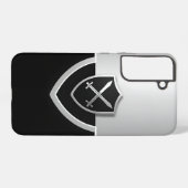 Schild mit überkreuzten Schwertern Silber und Schw Samsung Galaxy Hülle (Rückseite (Horizontal))
