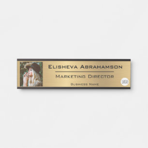 Schild Namensschild Bürotür - Gold Foto Bild