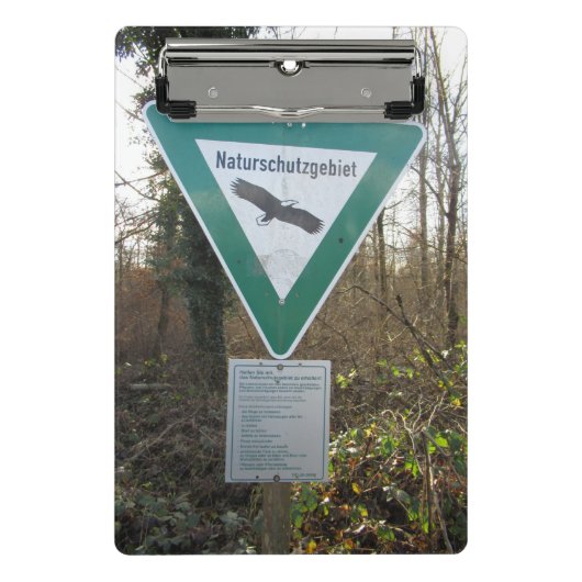 Schild Naturschutzgebiet Mini Klemmbrett (Vorderseite)