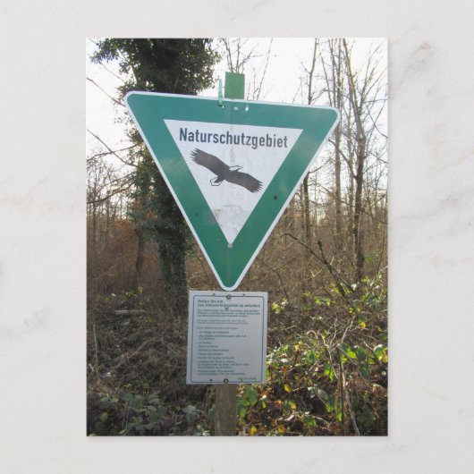 Schild Naturschutzgebiet Postkarte (Vorderseite)