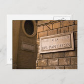 Schild Pantheon, Rom, Italien Postkarte (Vorne/Hinten)