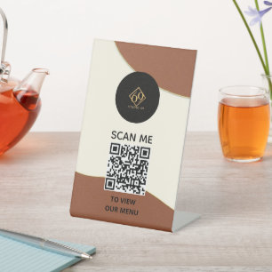 Schild "Pedestelle" - QR-Menü-Anzeige