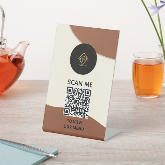 Schild "Pedestelle" - QR-Menü-Anzeige (In SItu)