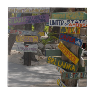Schild Pfosten Rum Point Grand Cayman Fliese