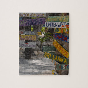 Schild Pfosten Rum Point Grand Cayman Puzzle