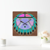 Schild Quadratische Wanduhr (Zuhause)