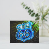 Schild Route 66 Postkarte (Stehend Vorderseite)