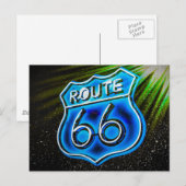 Schild Route 66 Postkarte (Vorne/Hinten)