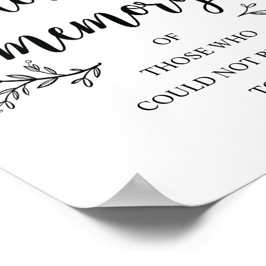 Schild "Rustic Vines Wedding Memorial" (Laterne) (Ecke)