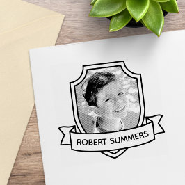 Schild und Band Individuelle Name und Foto Gummistempel