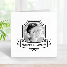 Schild und Band Individuelle Name und Foto Gummistempel